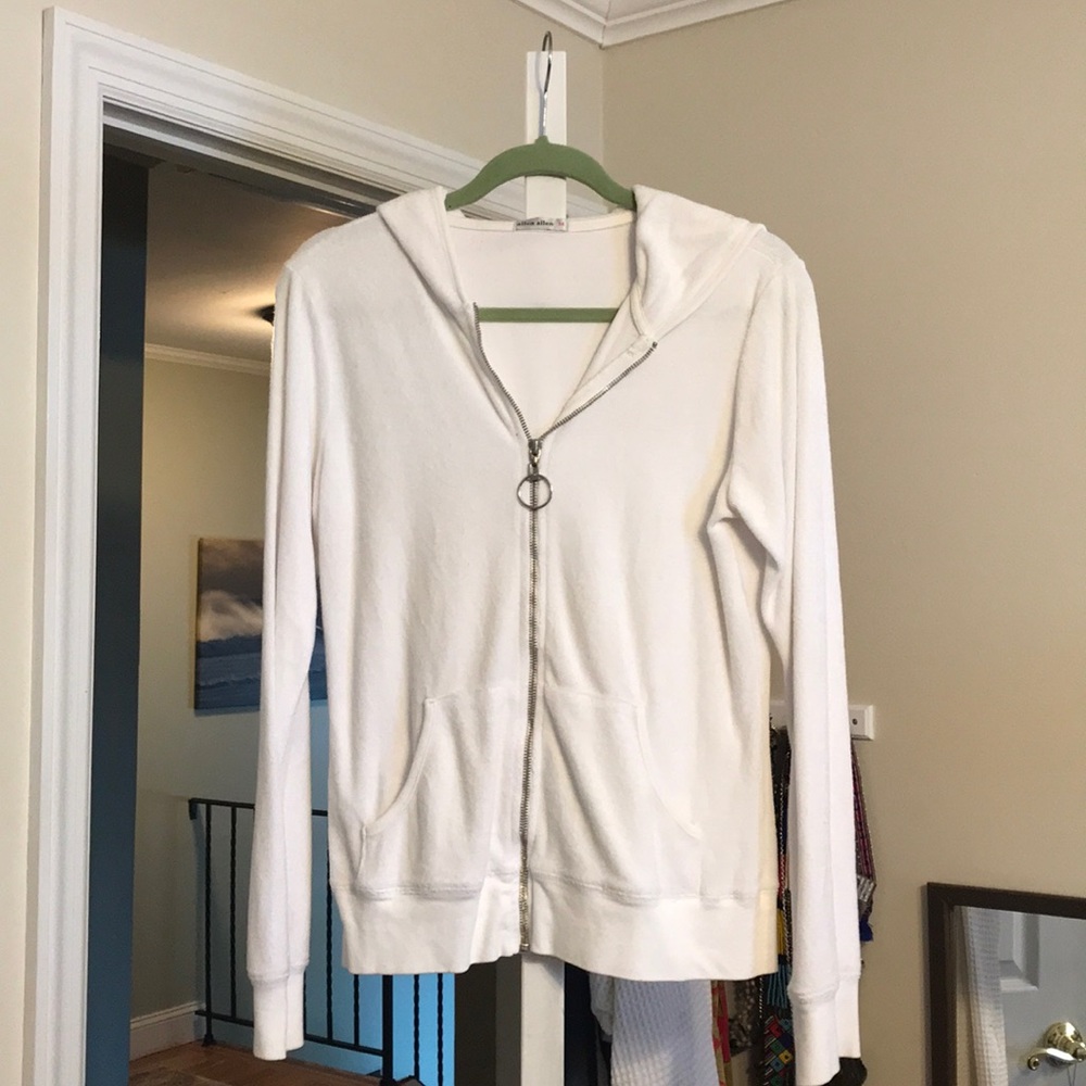 Terricloth zip up jacket